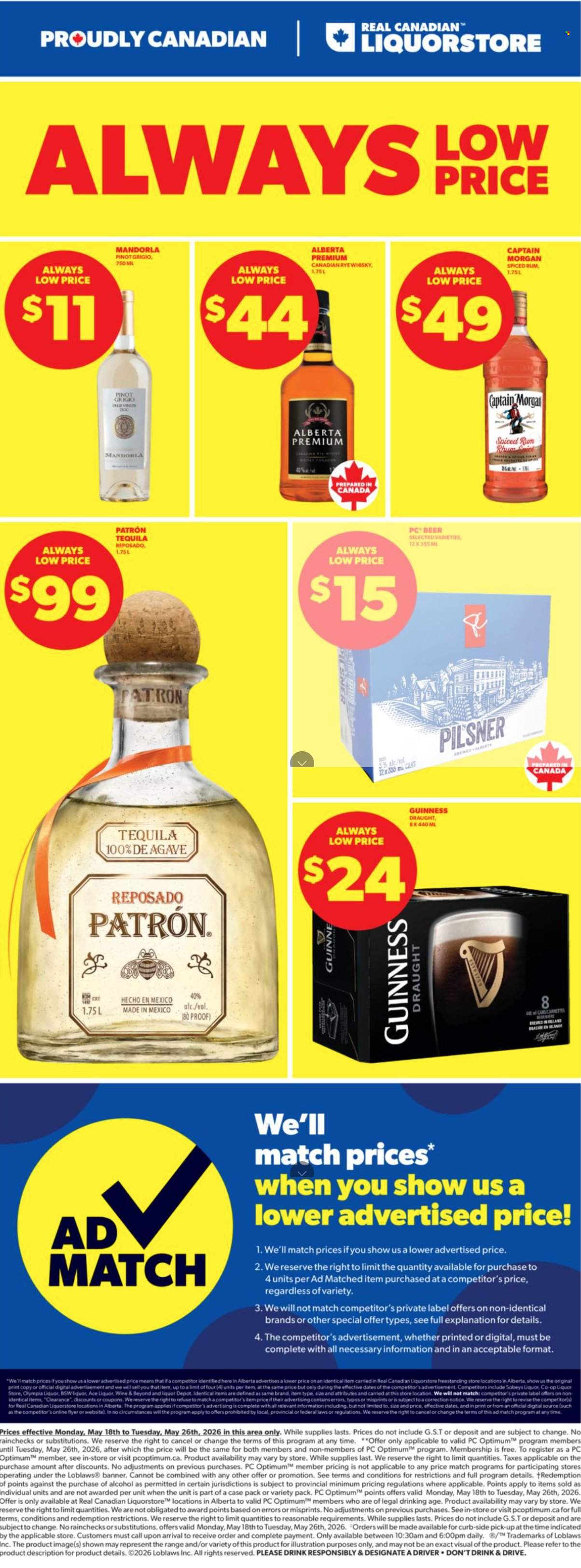 Real Canadian Liquorstore flyer - May 18, 2026 - May 26, 2026. Page 1