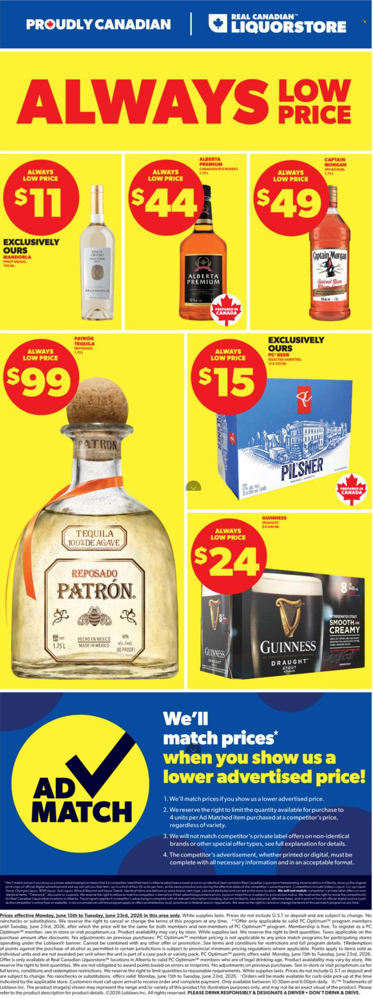 Circulaire Real Canadian Liquorstore - 15 Juin 2026 - 23 Juin 2026. Page 1