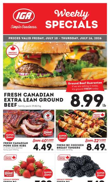 IGA Simple Goodness Flyer - July 10, 2026 - July 16, 2026.