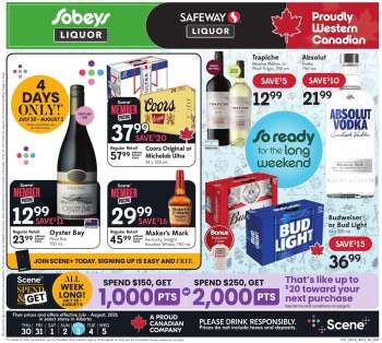 Circulaire Sobeys Liquor - 30 Juillet 2026 - 05 Août 2026.