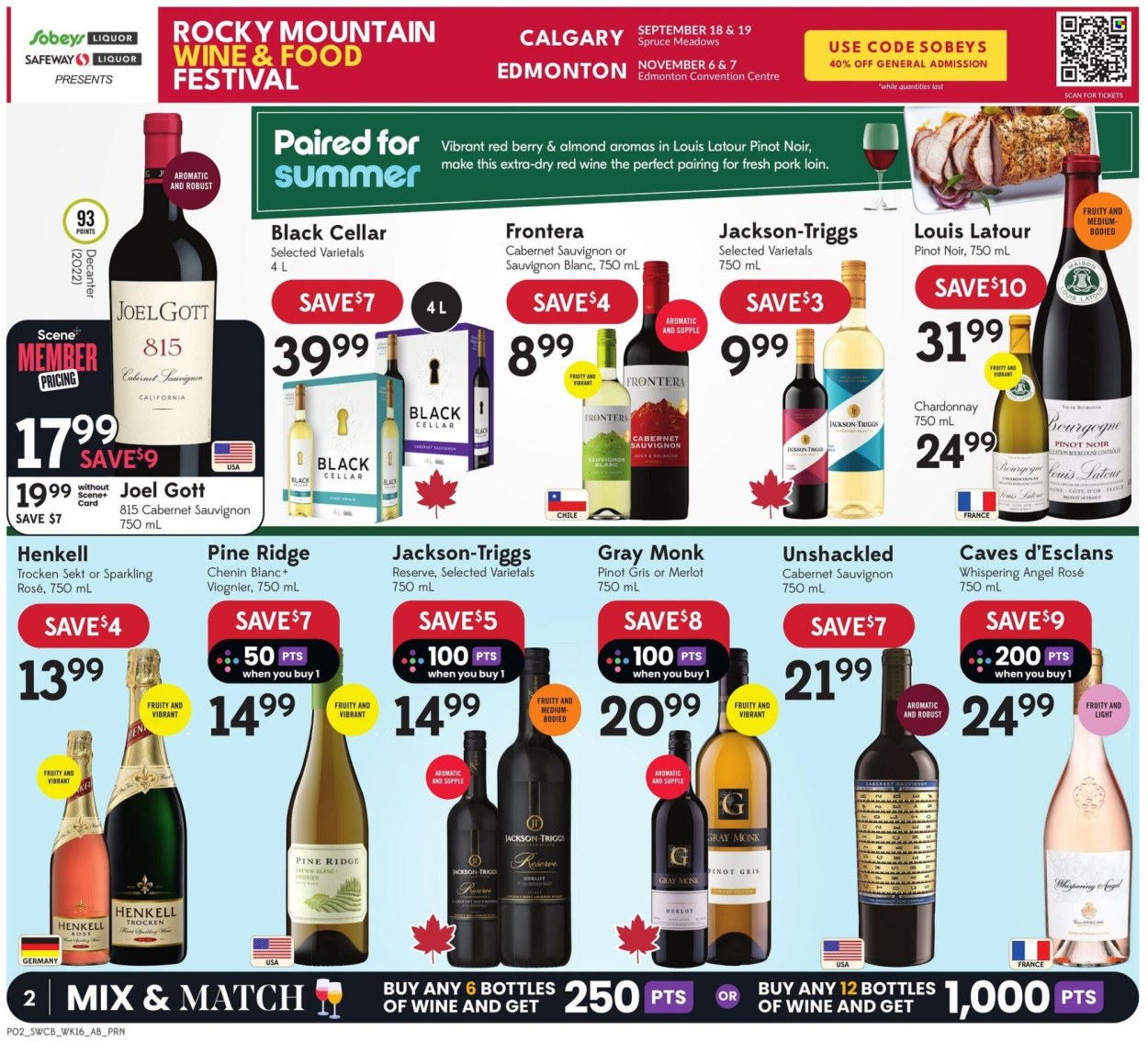 Circulaire Sobeys Liquor - 13 Août 2026 - 19 Août 2026. Page 2