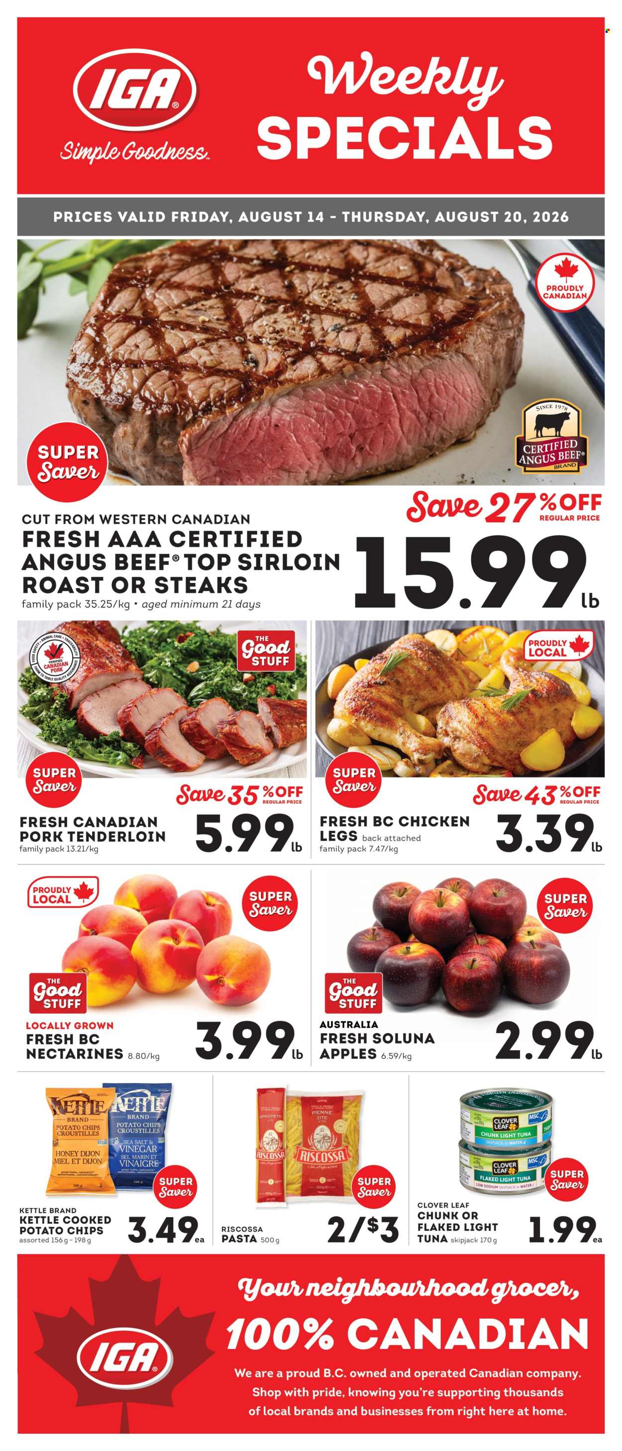 IGA Simple Goodness flyer - August 14, 2026 - August 20, 2026. Page 1