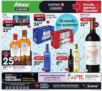 Circulaire Sobeys Liquor - 20 Août 2026 - 26 Août 2026.