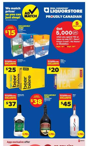 Real Canadian Liquorstore Flyer - September 16, 2026 - September 20, 2026.
