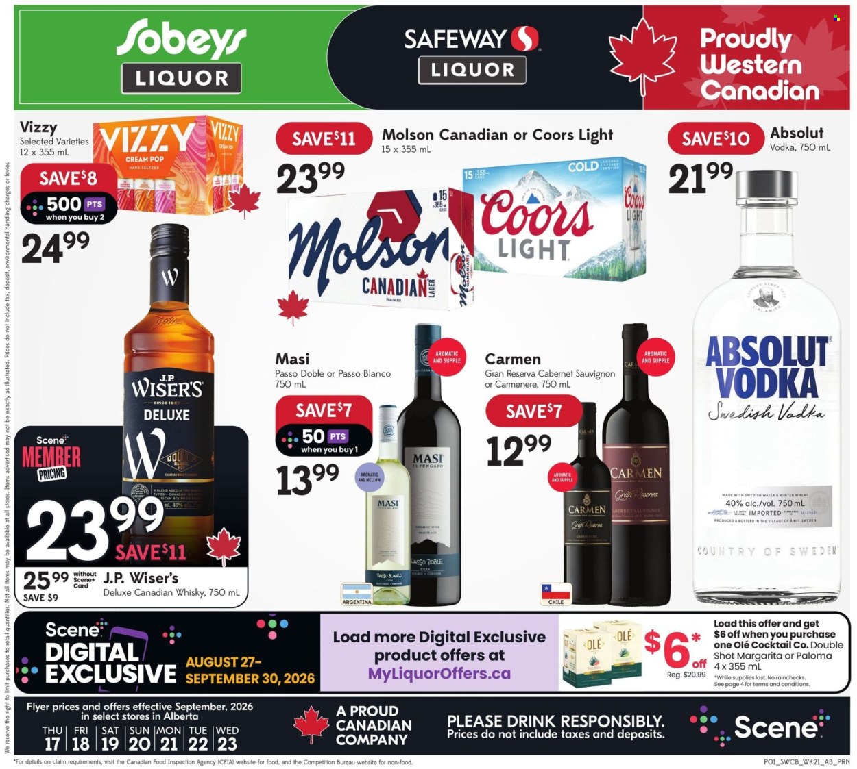 Sobeys Liquor flyer - September 17, 2026 - September 23, 2026. Page 1