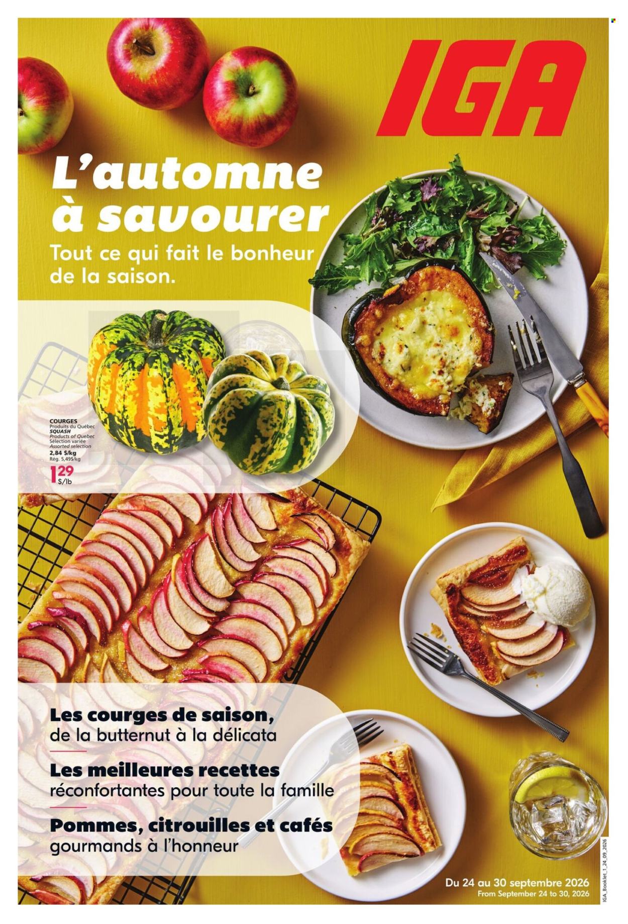 IGA flyer - September 24, 2026 - October 14, 2026. Page 1
