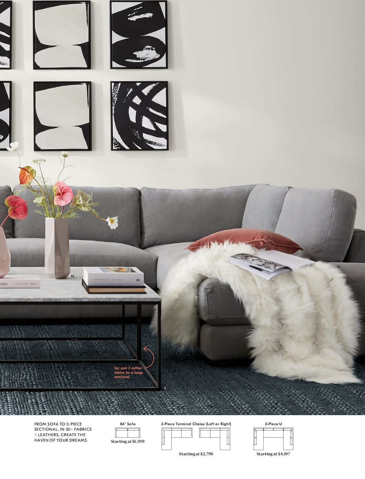 thumbnail - West Elm Flyer - February 01, 2019 - February 28, 2019 - Sales products - table, 3-piece sectional, sofa, coffee table. Page 23.