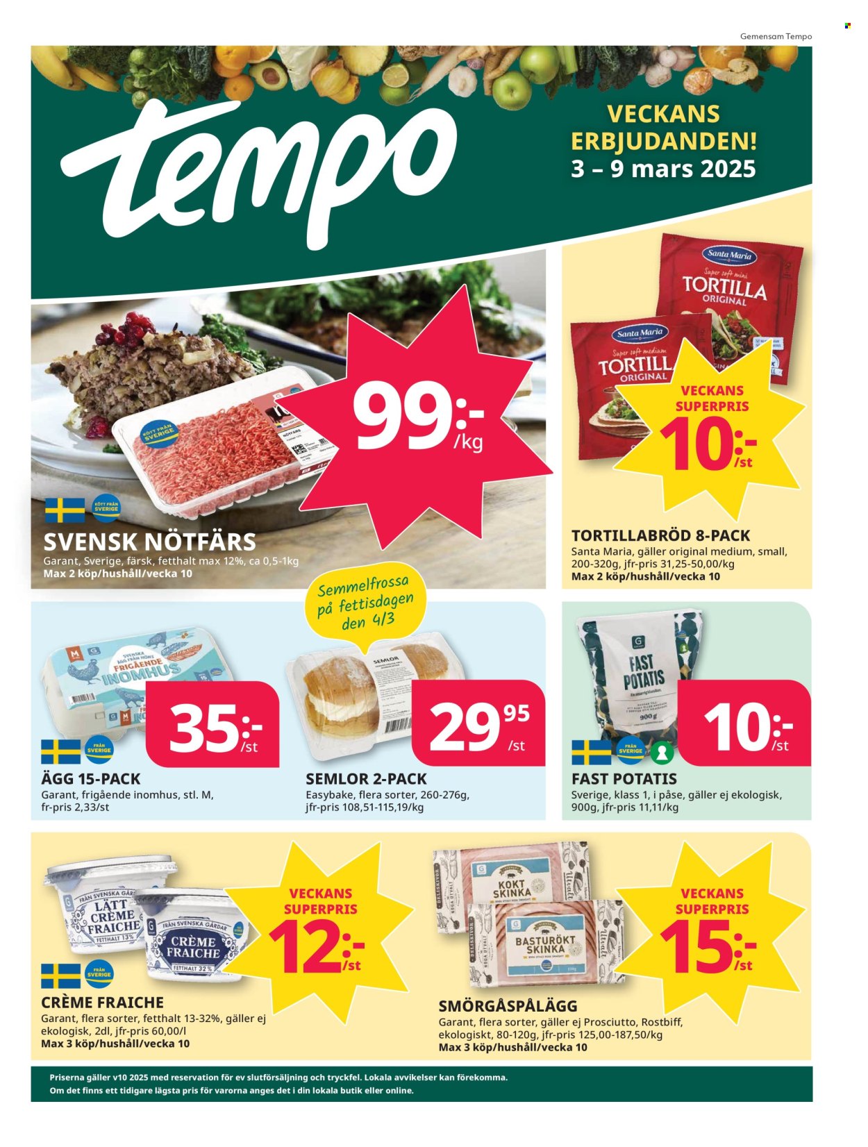 Tempo reklamblad - 3/3 2025 - 9/3 2025. Sida 1