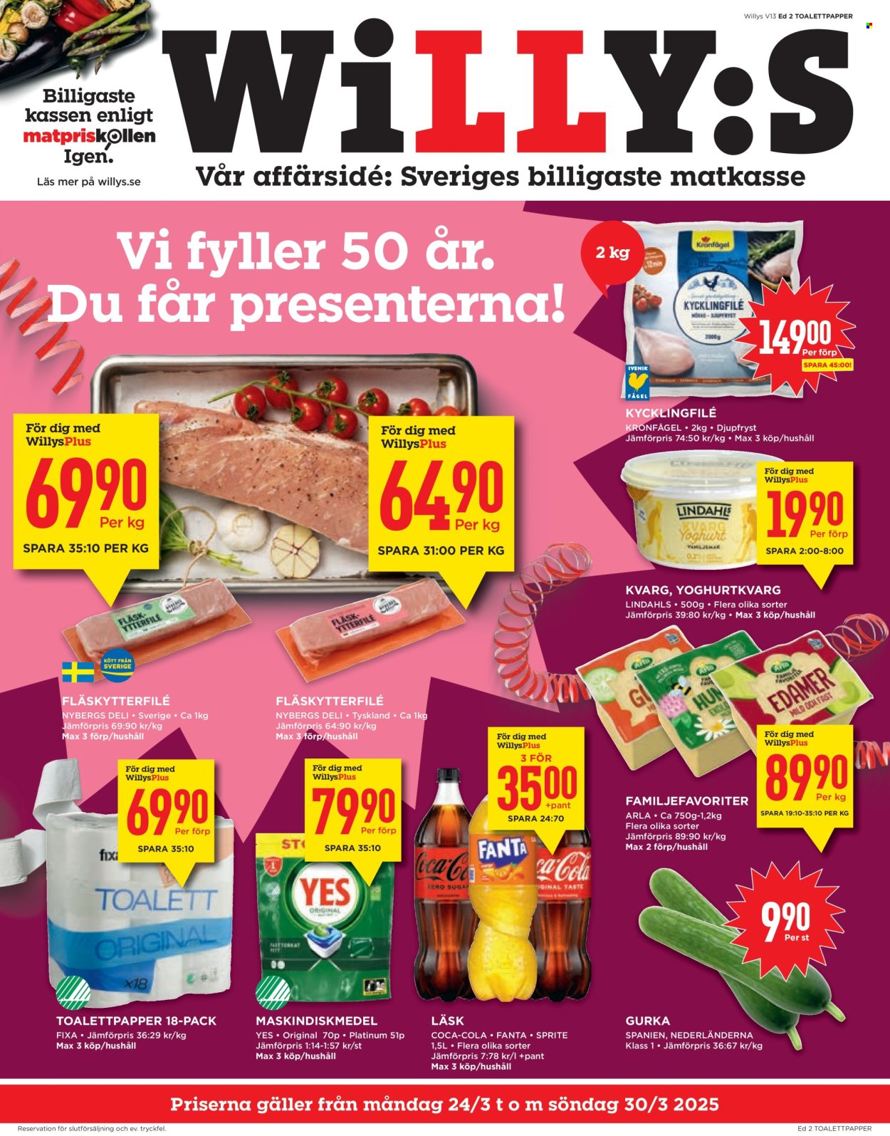 Willys reklamblad - 24/3 2025 - 30/3 2025. Sida 1