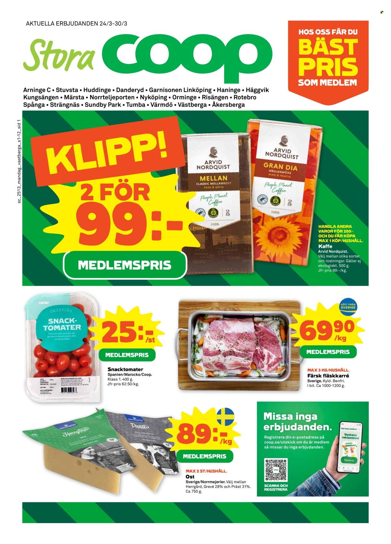 Stora Coop reklamblad - 24/3 2025 - 30/3 2025. Sida 1