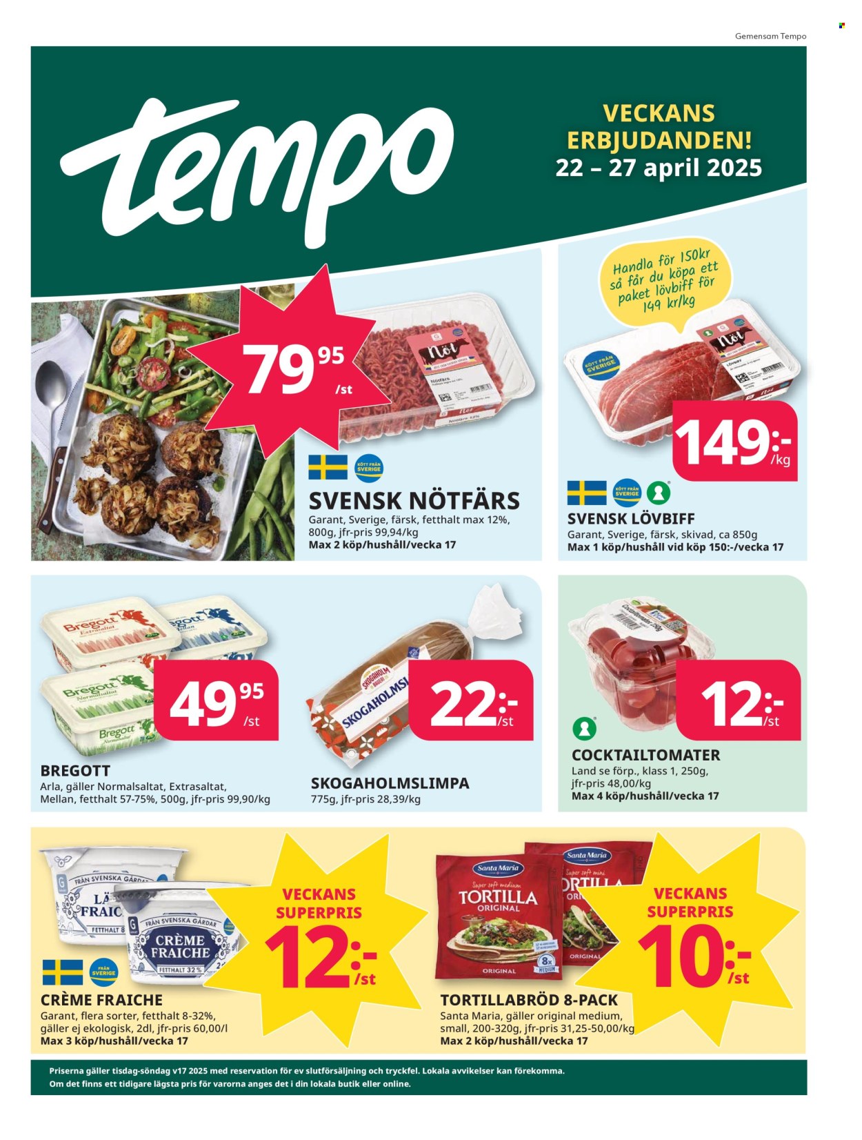 Tempo reklamblad - 22/4 2025 - 27/4 2025. Sida 1