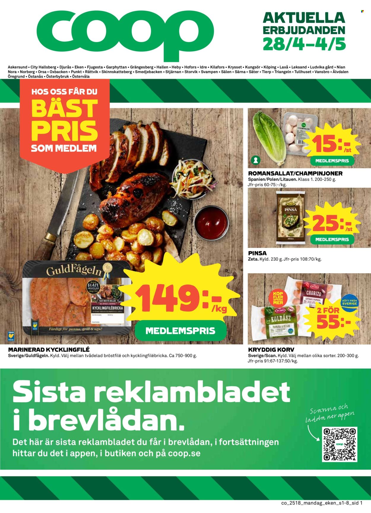 Coop reklamblad - 28/4 2025 - 4/5 2025. Sida 1