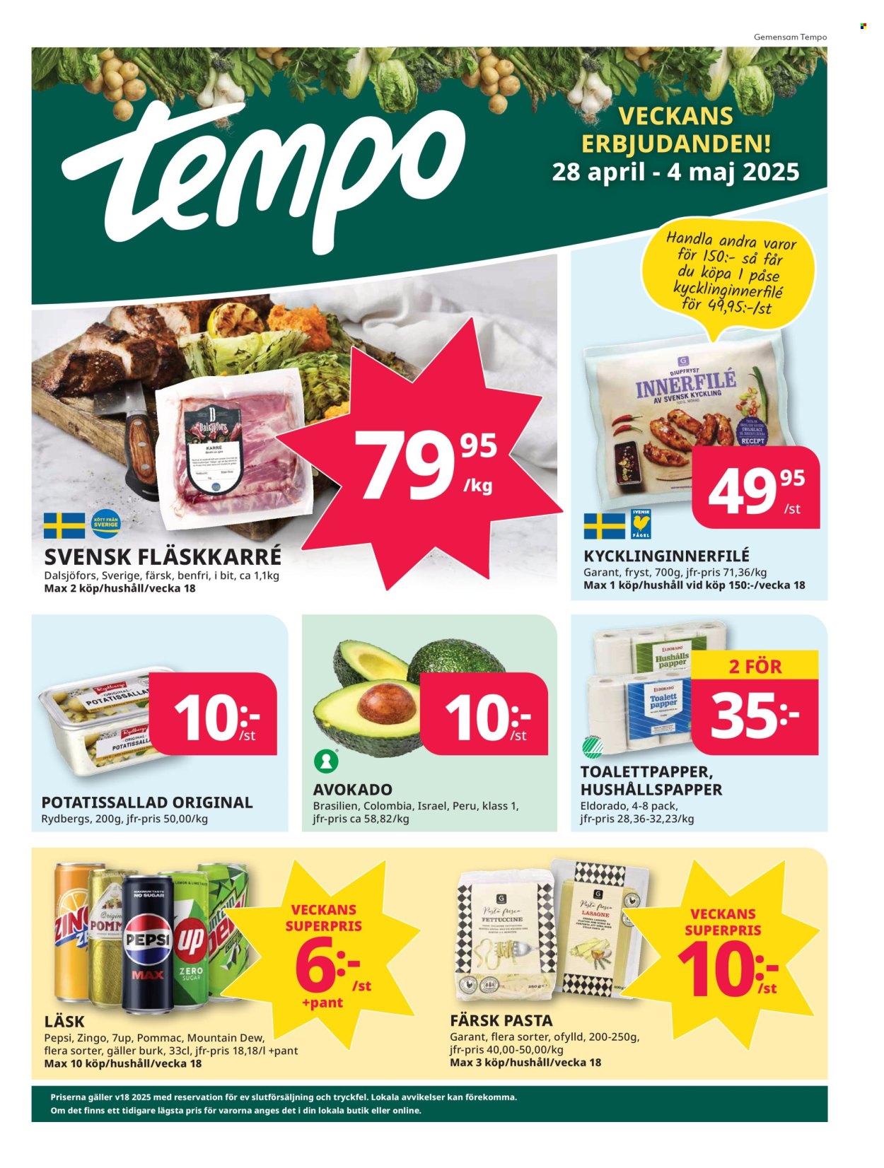 Tempo reklamblad - 28/4 2025 - 4/5 2025. Sida 1