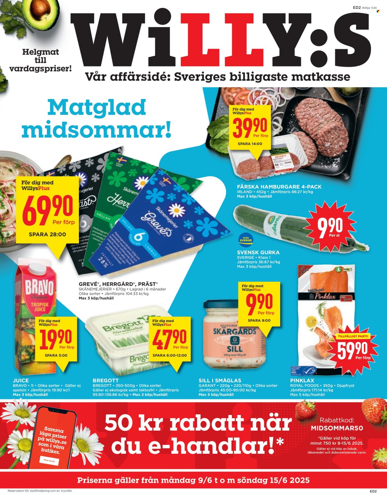Willys reklamblad - 9/6 2025 - 15/6 2025. Sida 1
