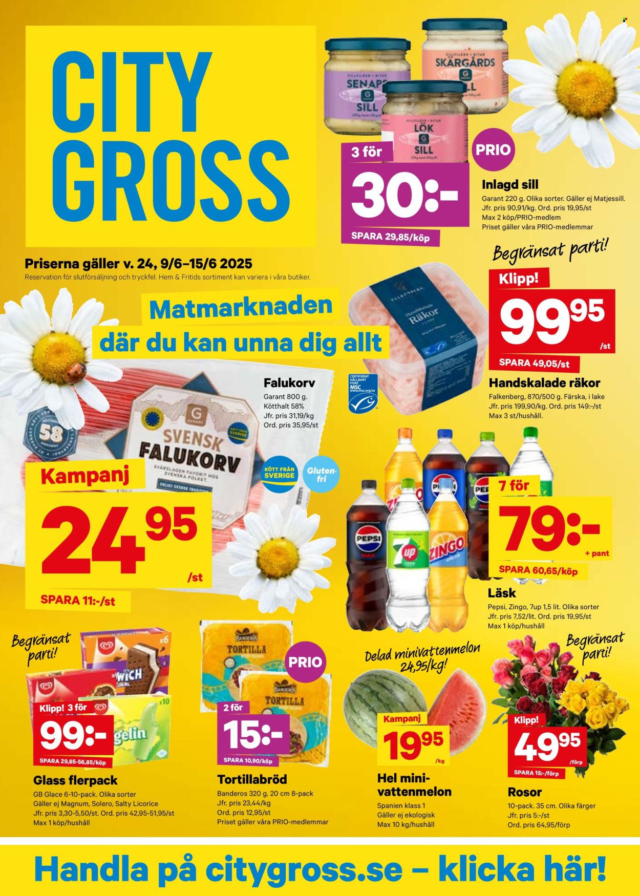 City Gross reklamblad - 9/6 2025 - 15/6 2025. Sida 1