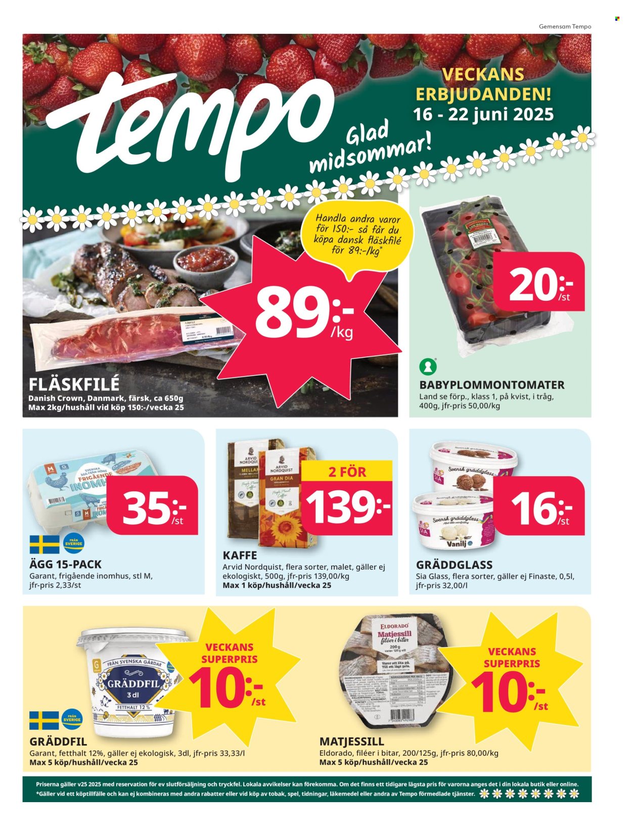 Tempo reklamblad - 16/6 2025 - 22/6 2025. Sida 1