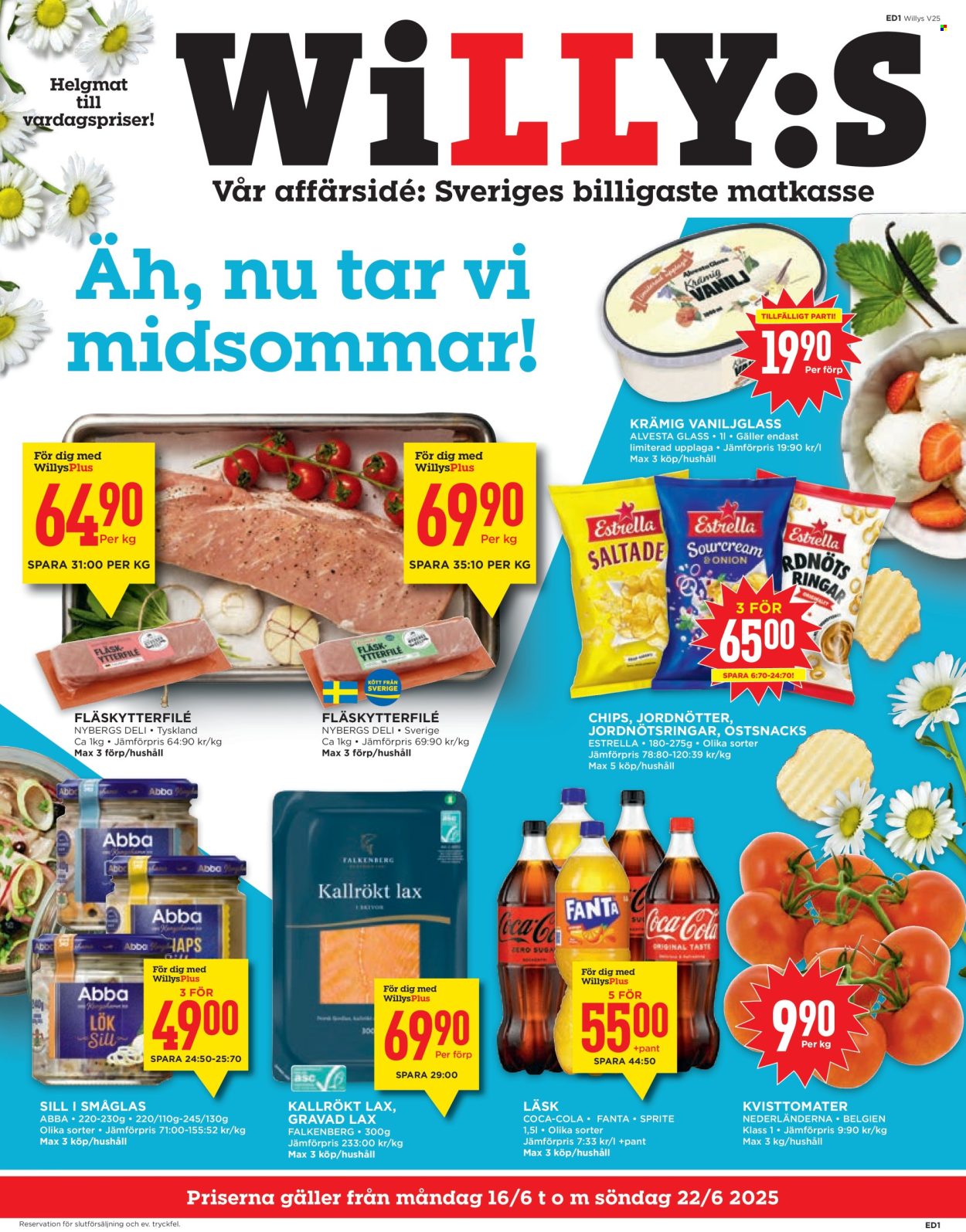 Willys reklamblad - 16/6 2025 - 22/6 2025. Sida 1
