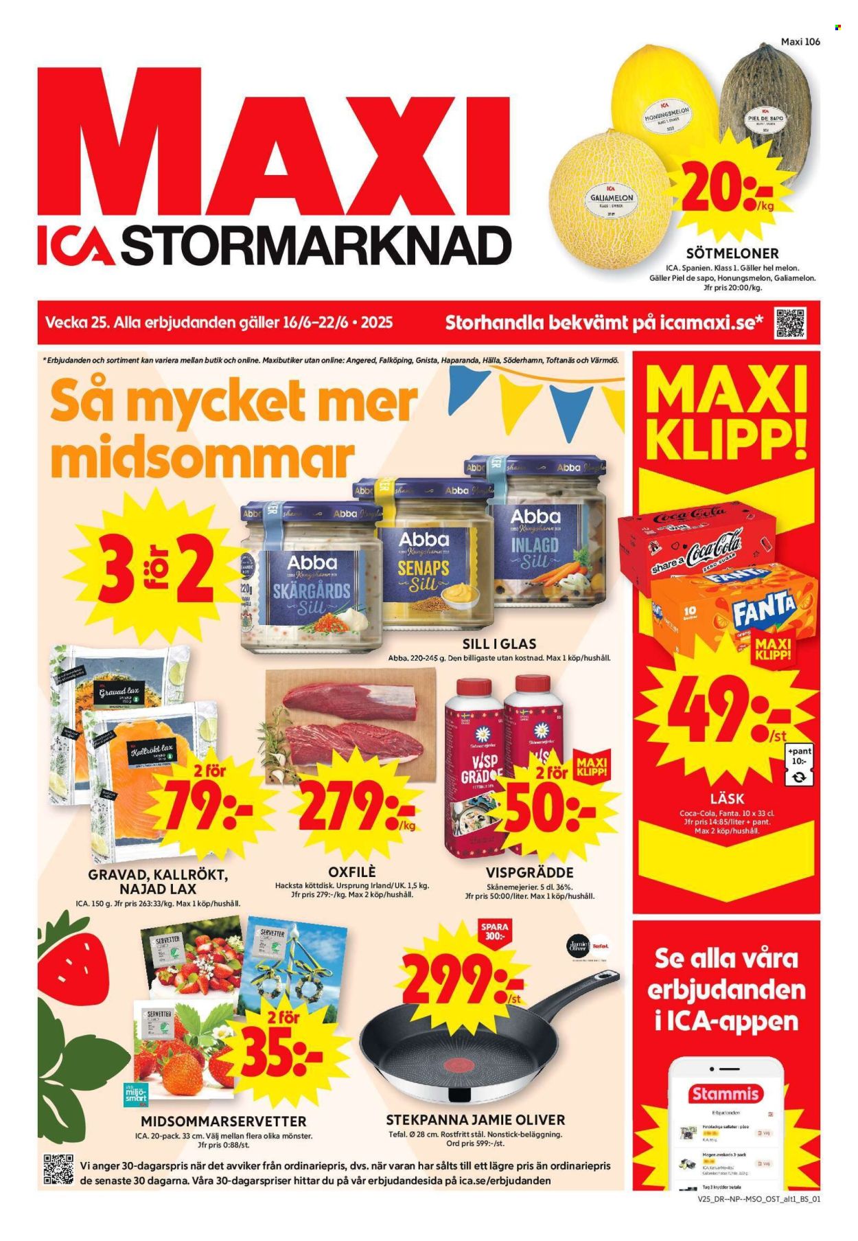 ICA reklamblad - 16/6 2025 - 22/6 2025. Sida 1