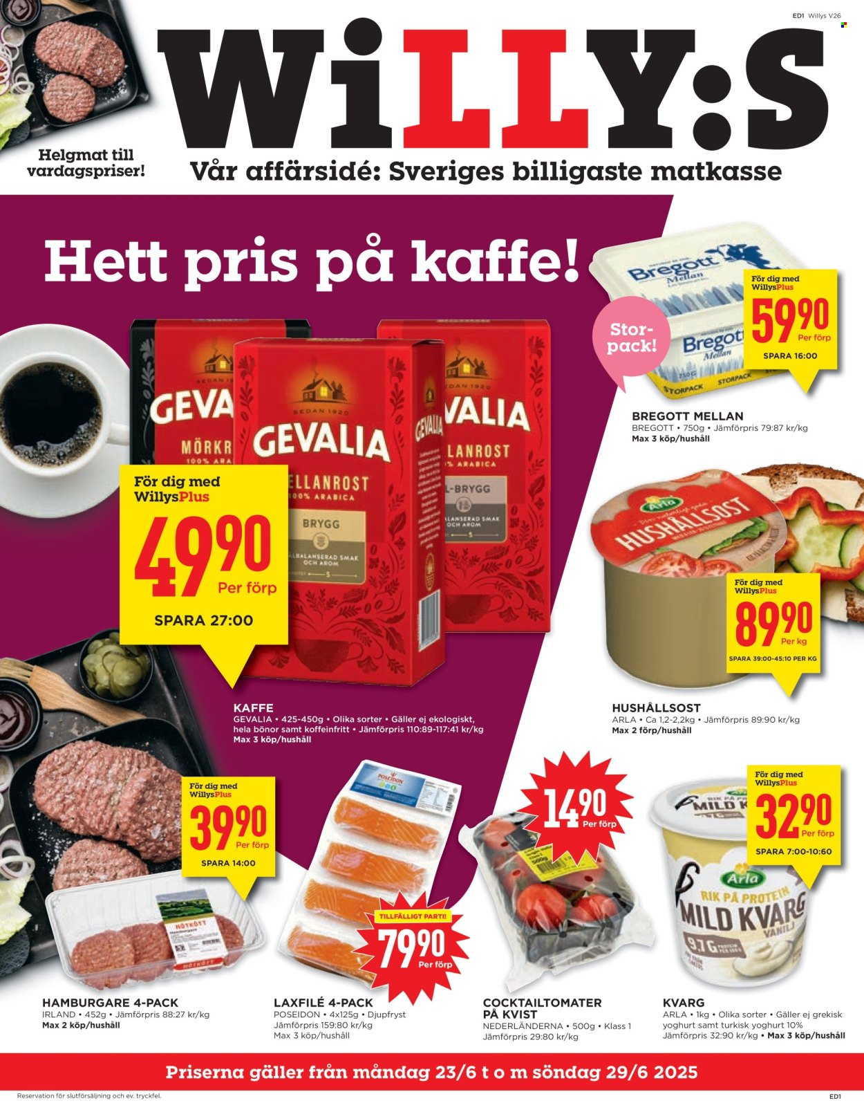 Willys reklamblad - 23/6 2025 - 29/6 2025. Sida 1