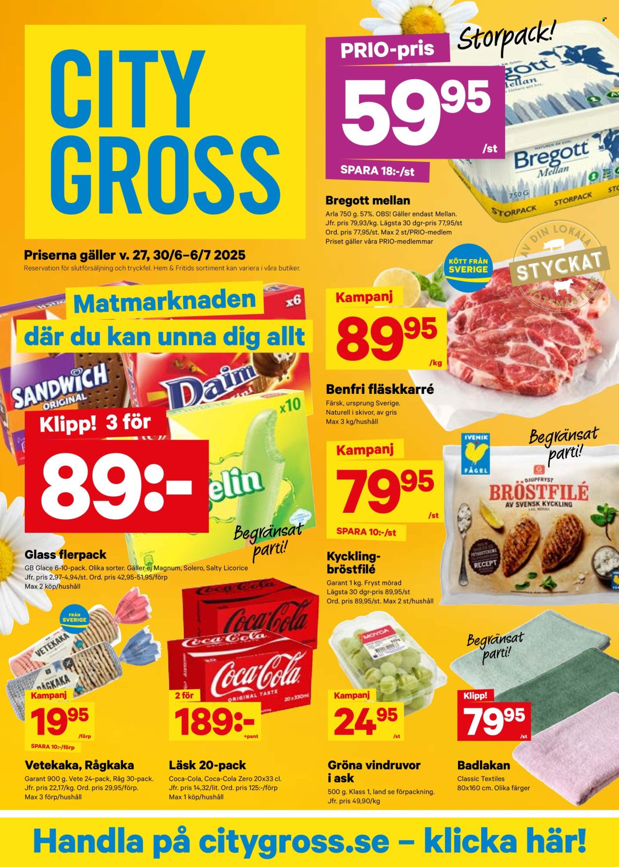 City Gross reklamblad - 30/6 2025 - 6/7 2025. Sida 1