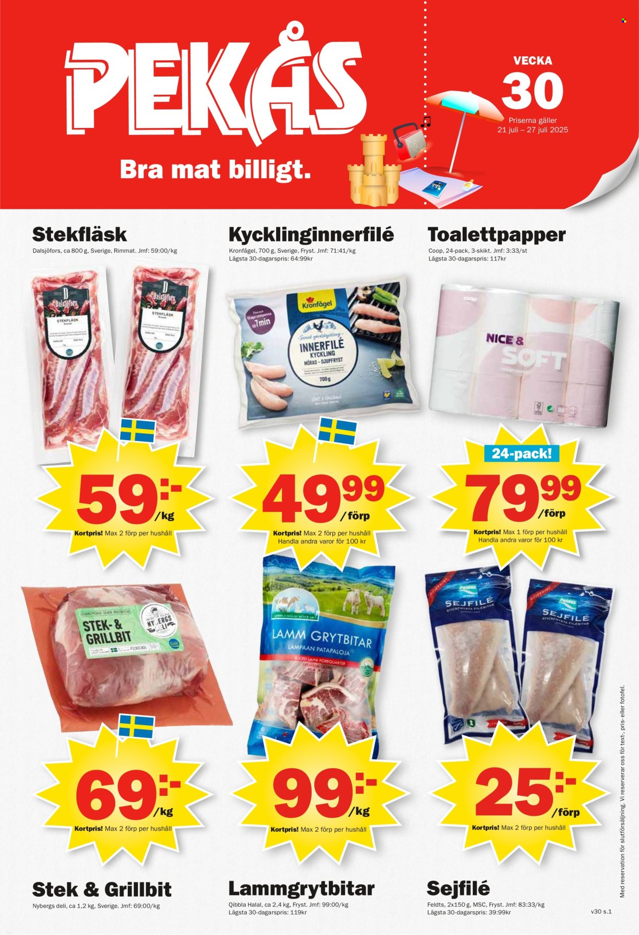 Pekås reklamblad - 21/7 2025 - 27/7 2025. Sida 1