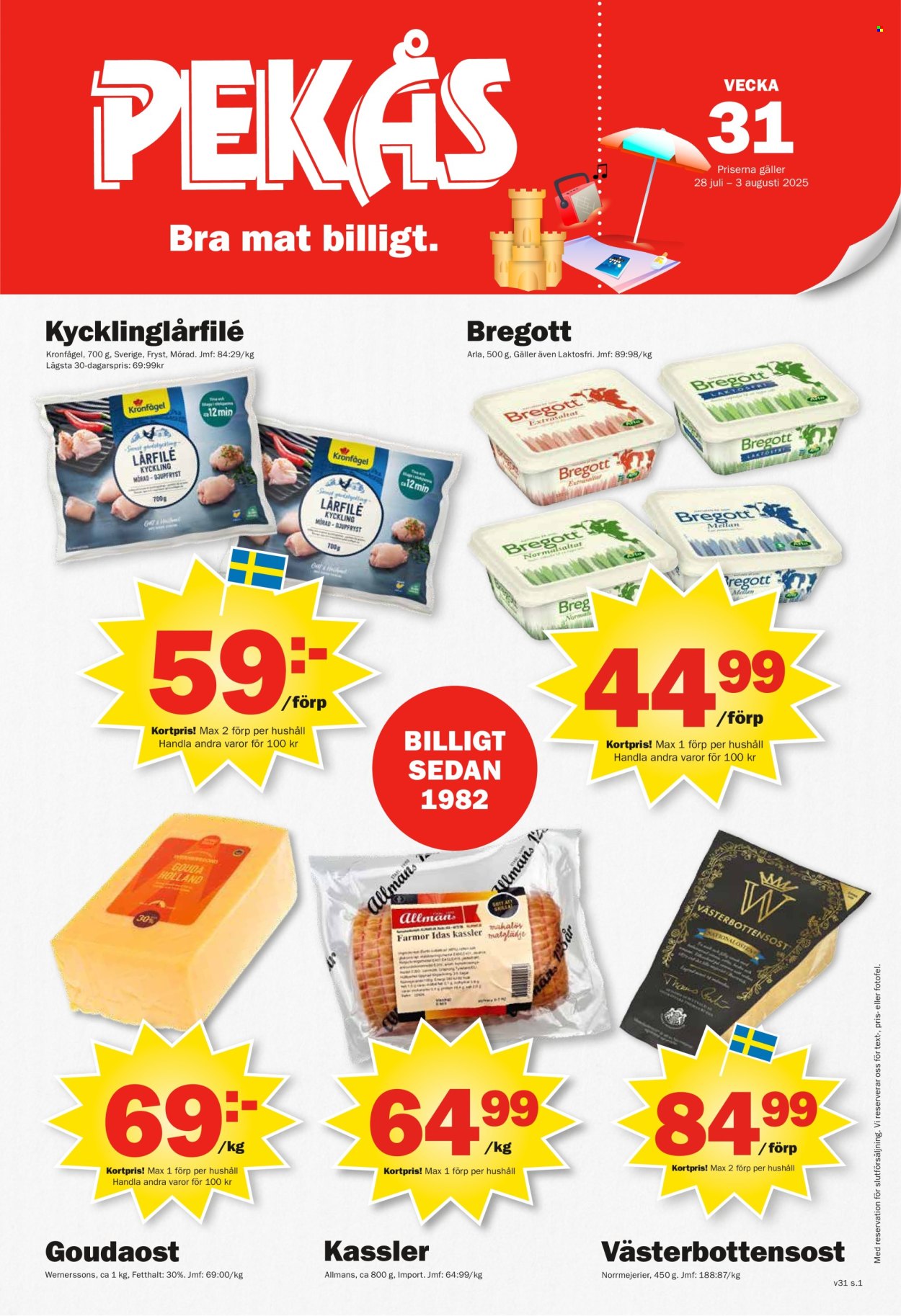 Pekås reklamblad - 28/7 2025 - 3/8 2025. Sida 1