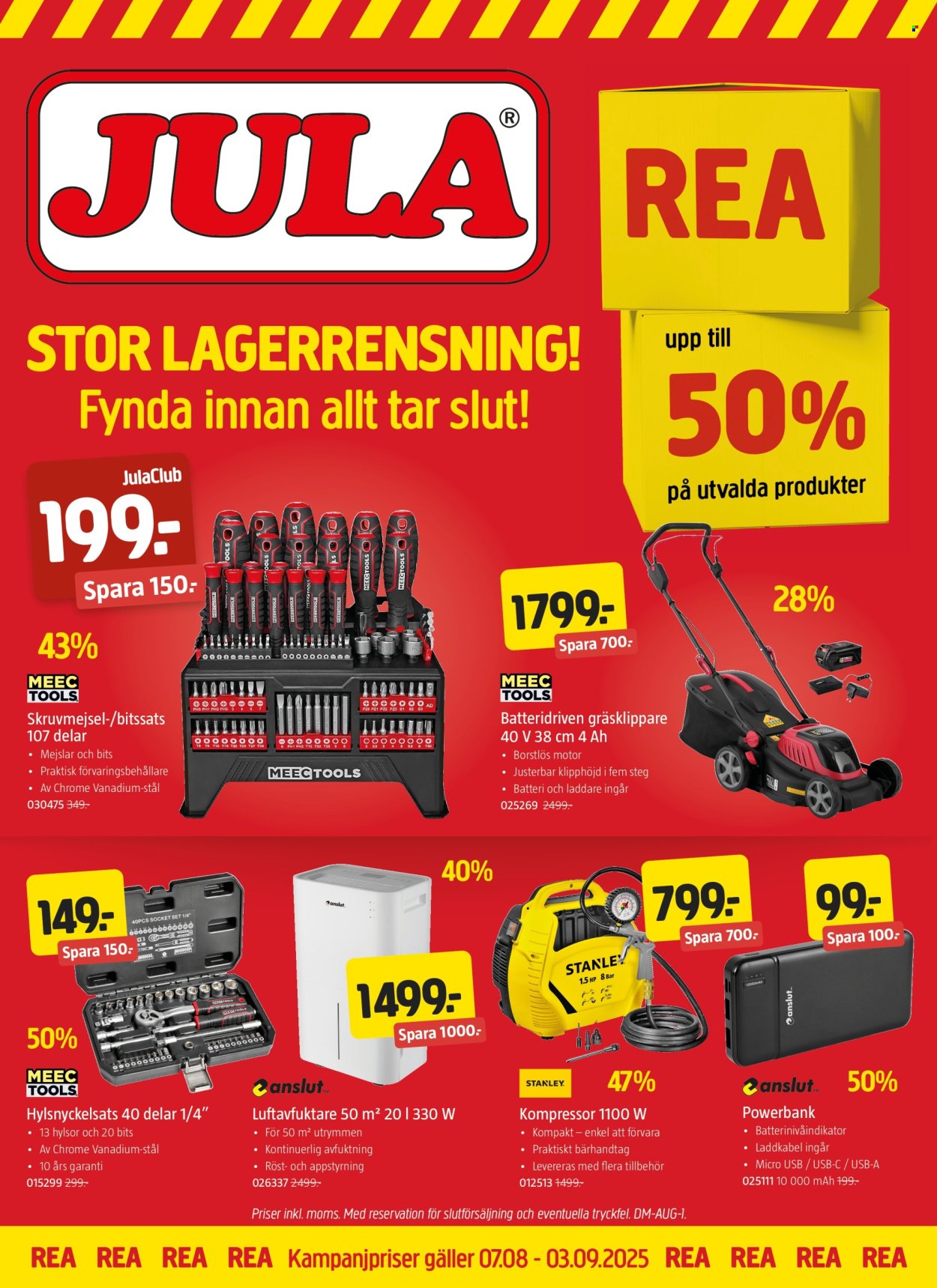 Jula reklamblad - 7/8 2025 - 3/9 2025. Sida 1