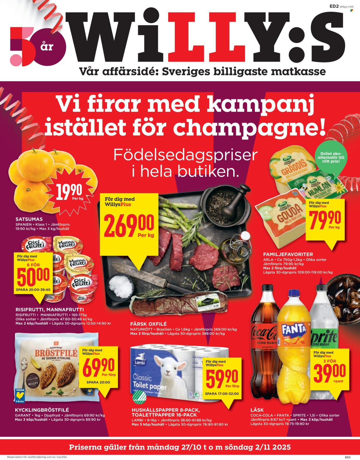 Willys reklamblad - 27/10 2025 - 2/11 2025. Sida 1