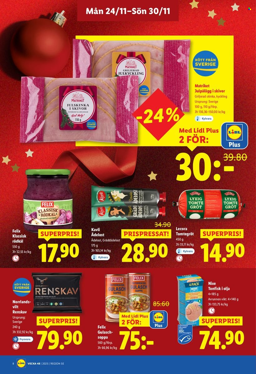 Lidl reklamblad - 24/11 2025 - 30/11 2025. Sida 8