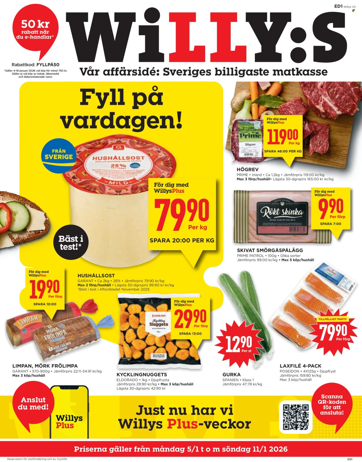 Willys reklamblad - 5/1 2026 - 11/1 2026. Sida 1