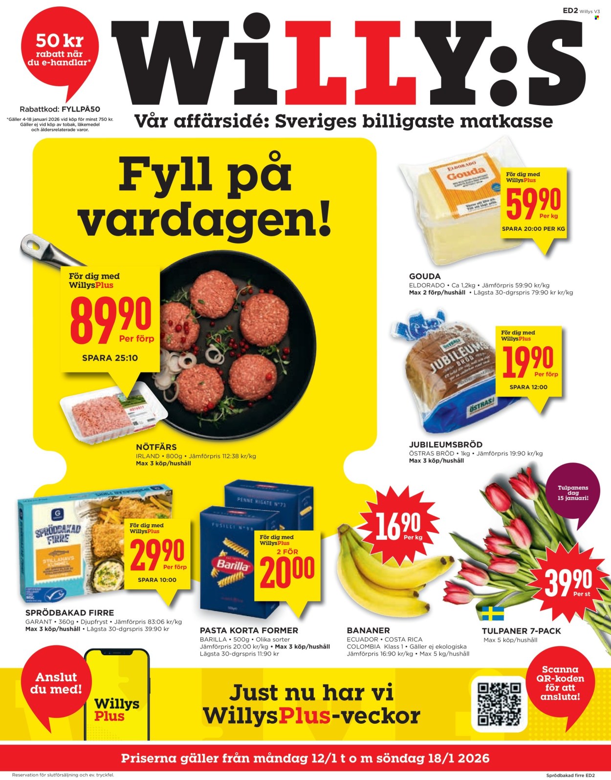 Willys reklamblad - 12/1 2026 - 18/1 2026. Sida 1