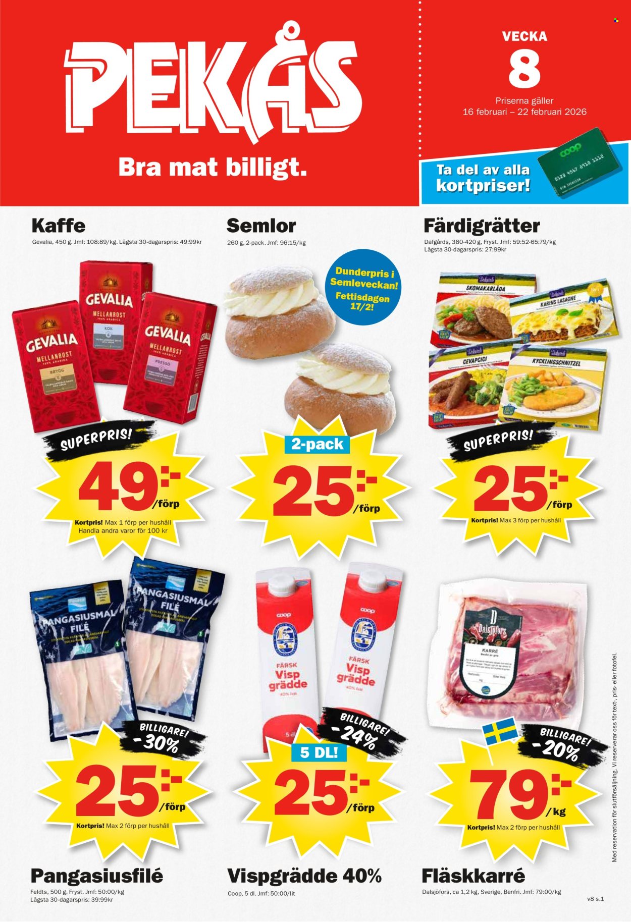 Pekås reklamblad - 16/2 2026 - 22/2 2026. Sida 1