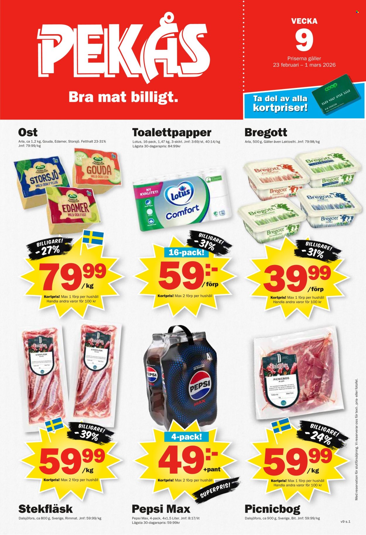 Pekås reklamblad - 23/2 2026 - 1/3 2026. Sida 1