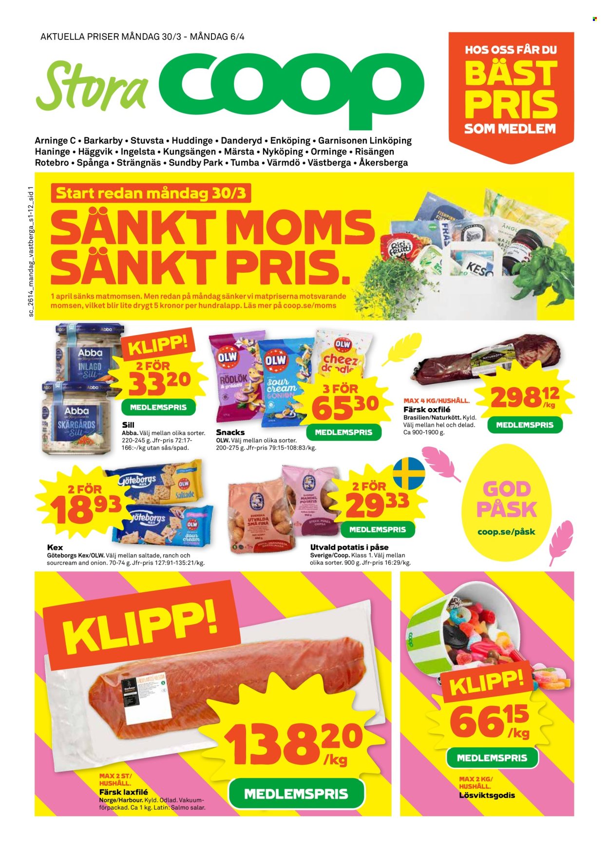 Stora Coop reklamblad - 30/3 2026 - 6/4 2026. Sida 1