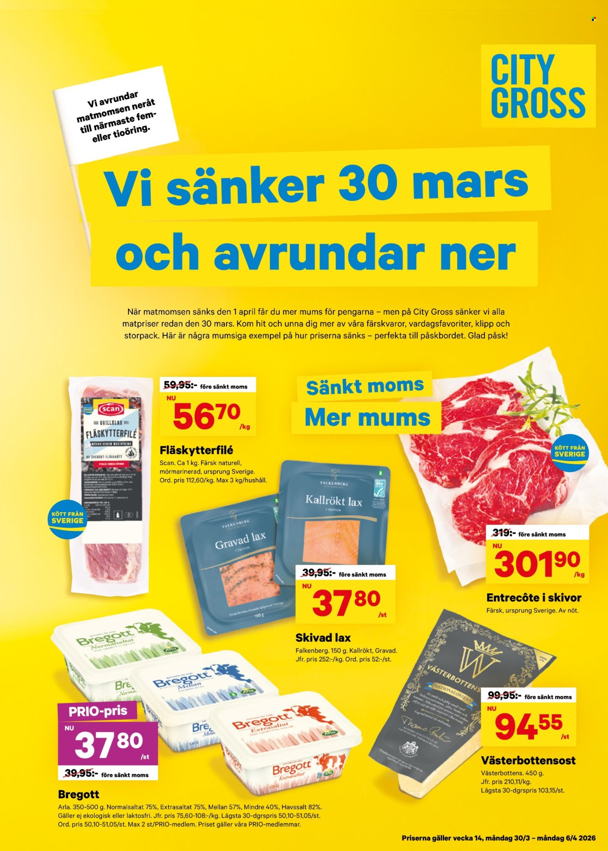City Gross reklamblad - 30/3 2026 - 6/4 2026. Sida 1
