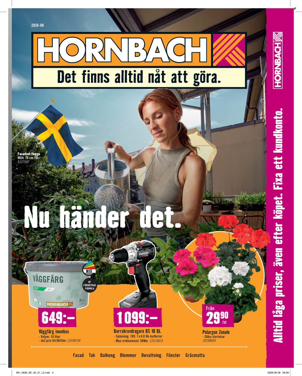 Hornbach reklamblad - 1/6 2026 - 30/6 2026. Sida 1