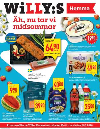 Willys Hemma reklamblad - 15/6 2026 - 21/6 2026.