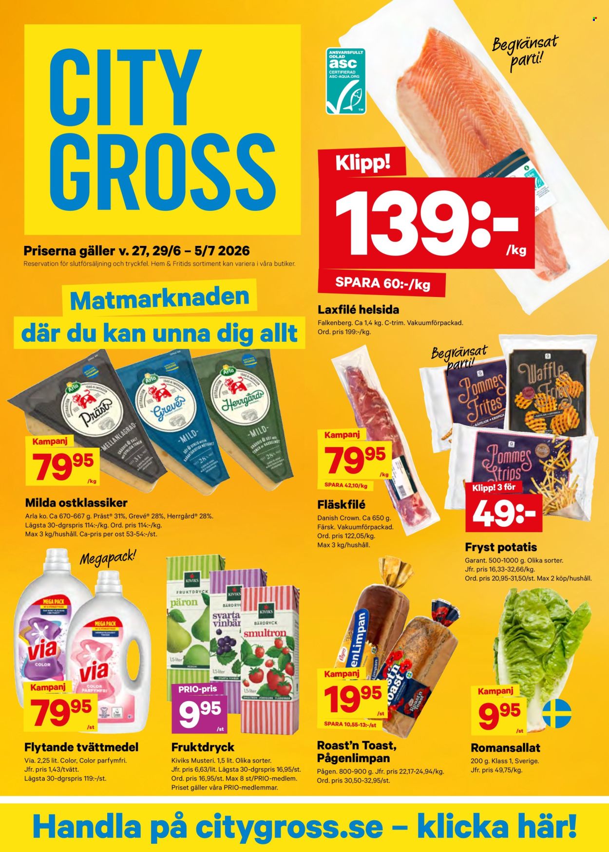 City Gross reklamblad - 29/6 2026 - 5/7 2026. Sida 1