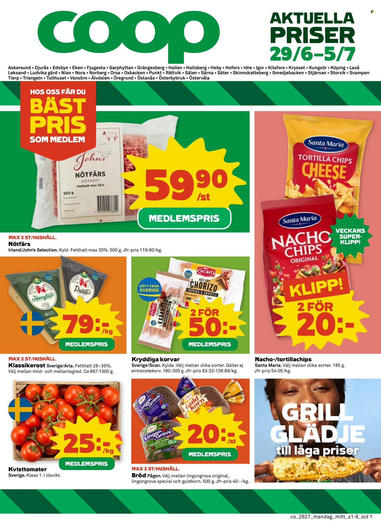 Coop reklamblad - 29/6 2026 - 5/7 2026. Sida 1
