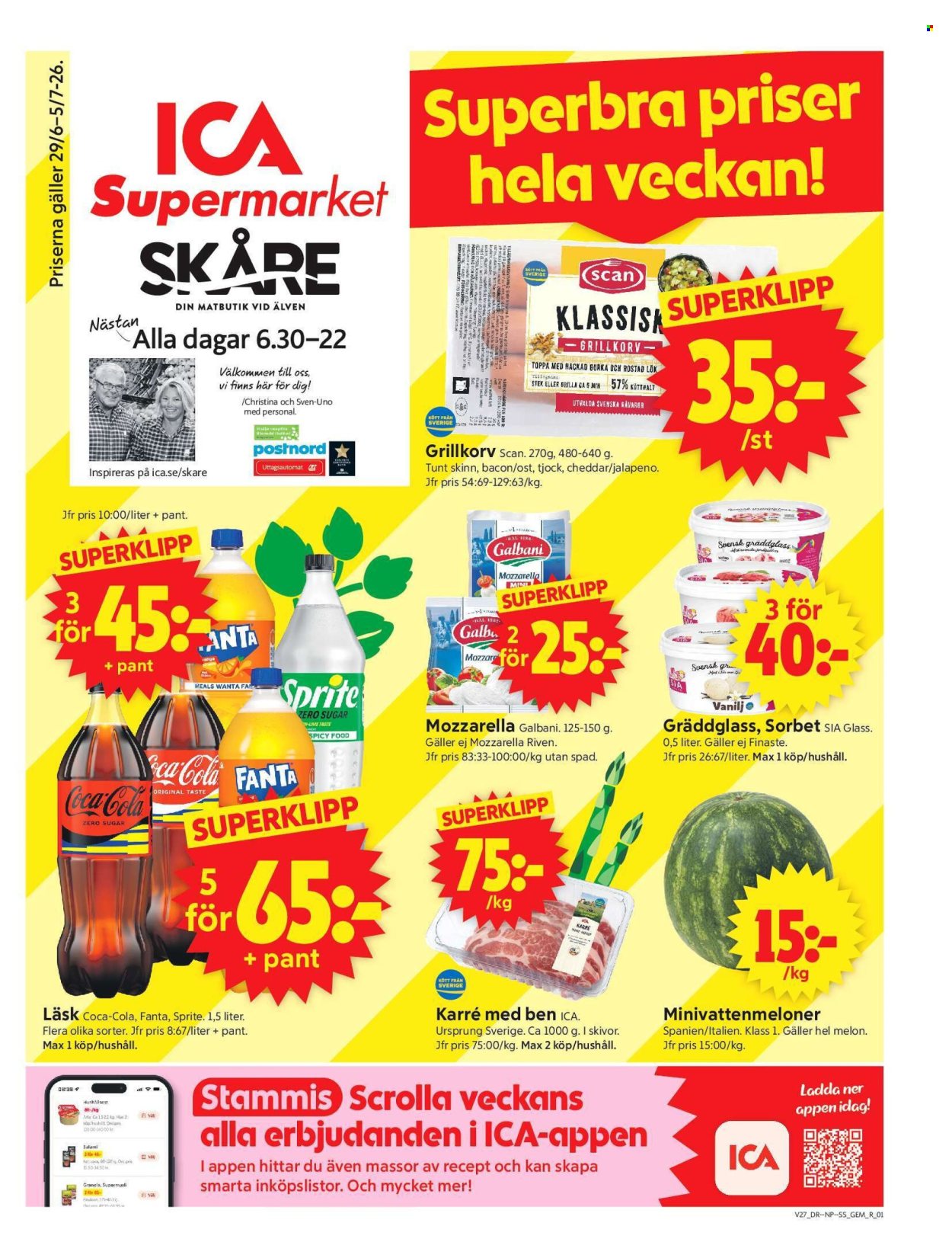ICA reklamblad - 29/6 2026 - 5/7 2026. Sida 1