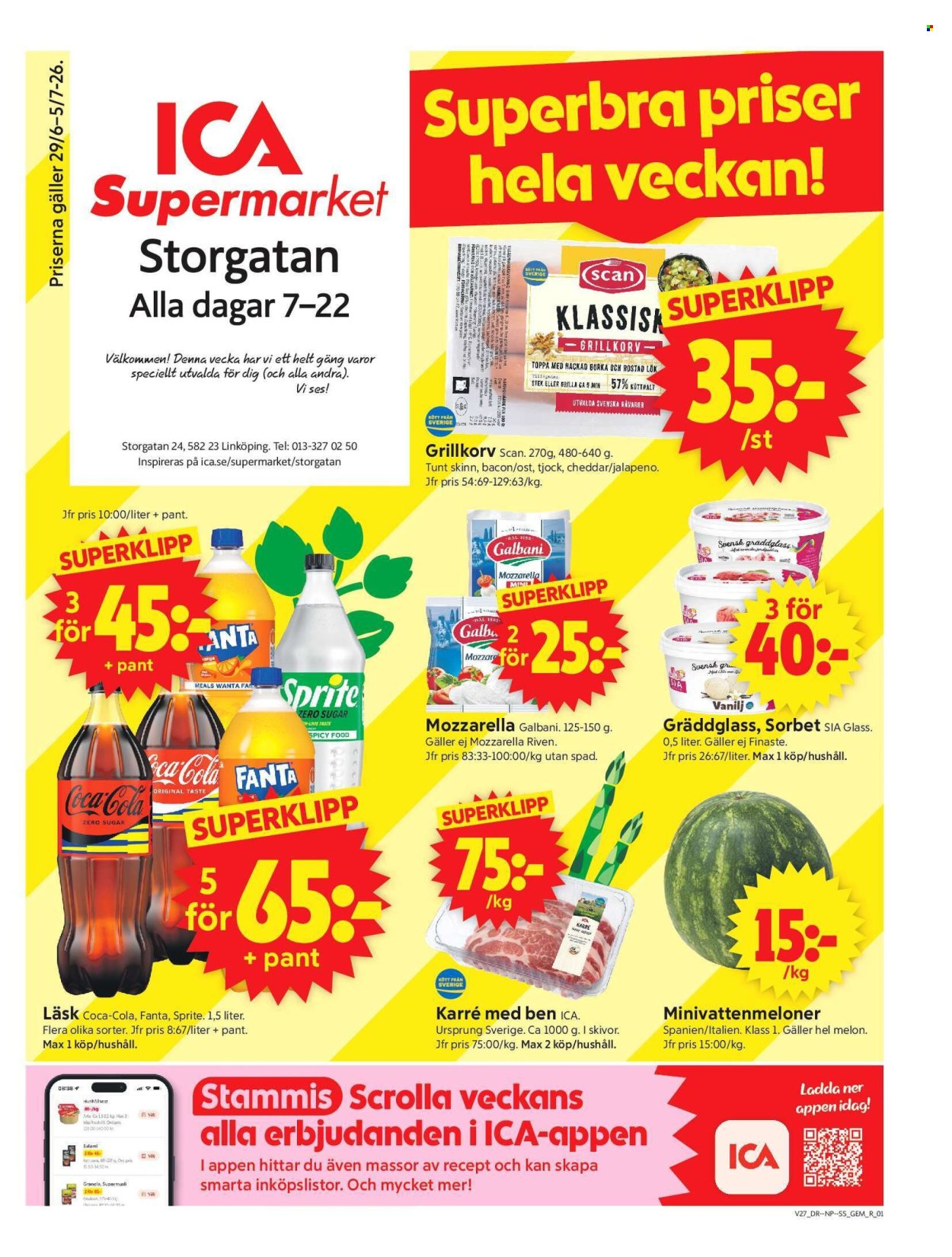 ICA reklamblad - 29/6 2026 - 5/7 2026. Sida 1