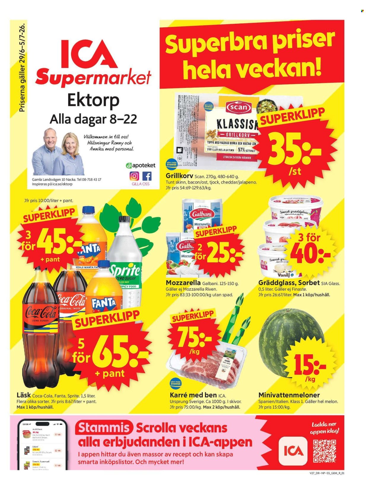 ICA reklamblad - 29/6 2026 - 5/7 2026. Sida 1