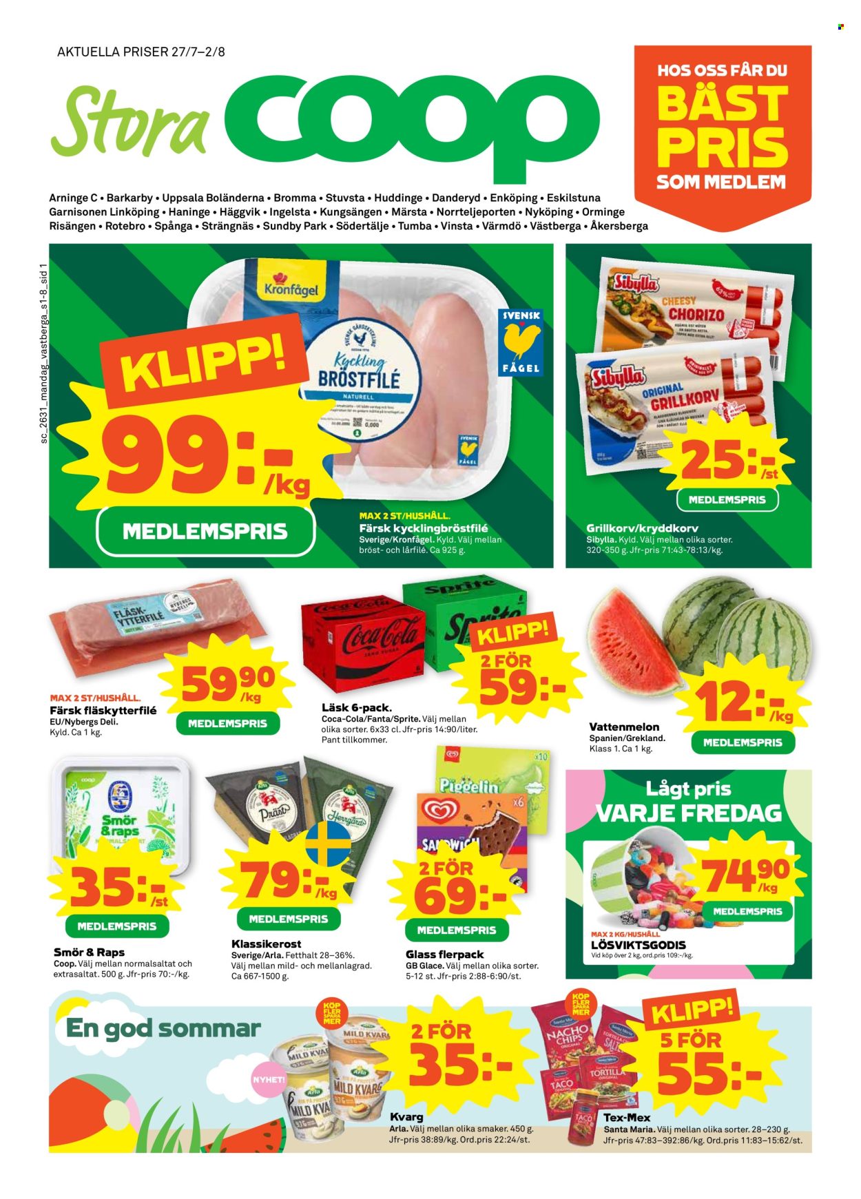 Stora Coop reklamblad - 27/7 2026 - 2/8 2026. Sida 1