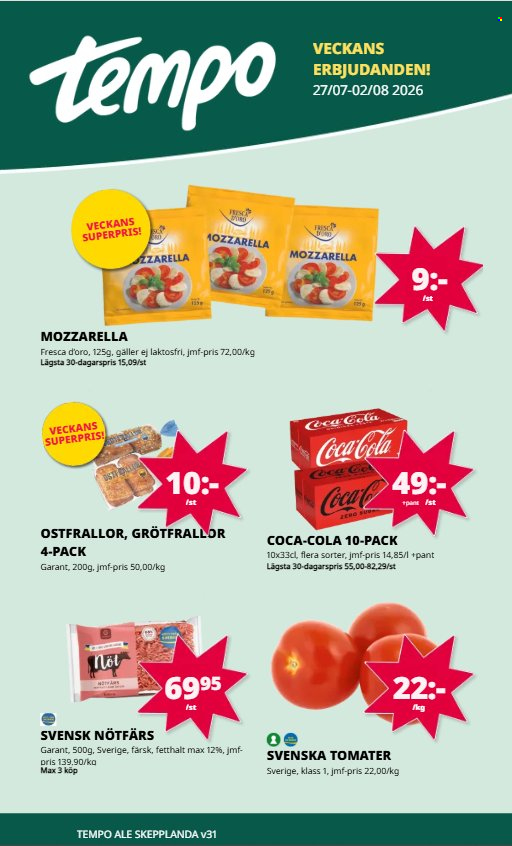 Tempo reklamblad - 27/7 2026 - 2/8 2026. Sida 1