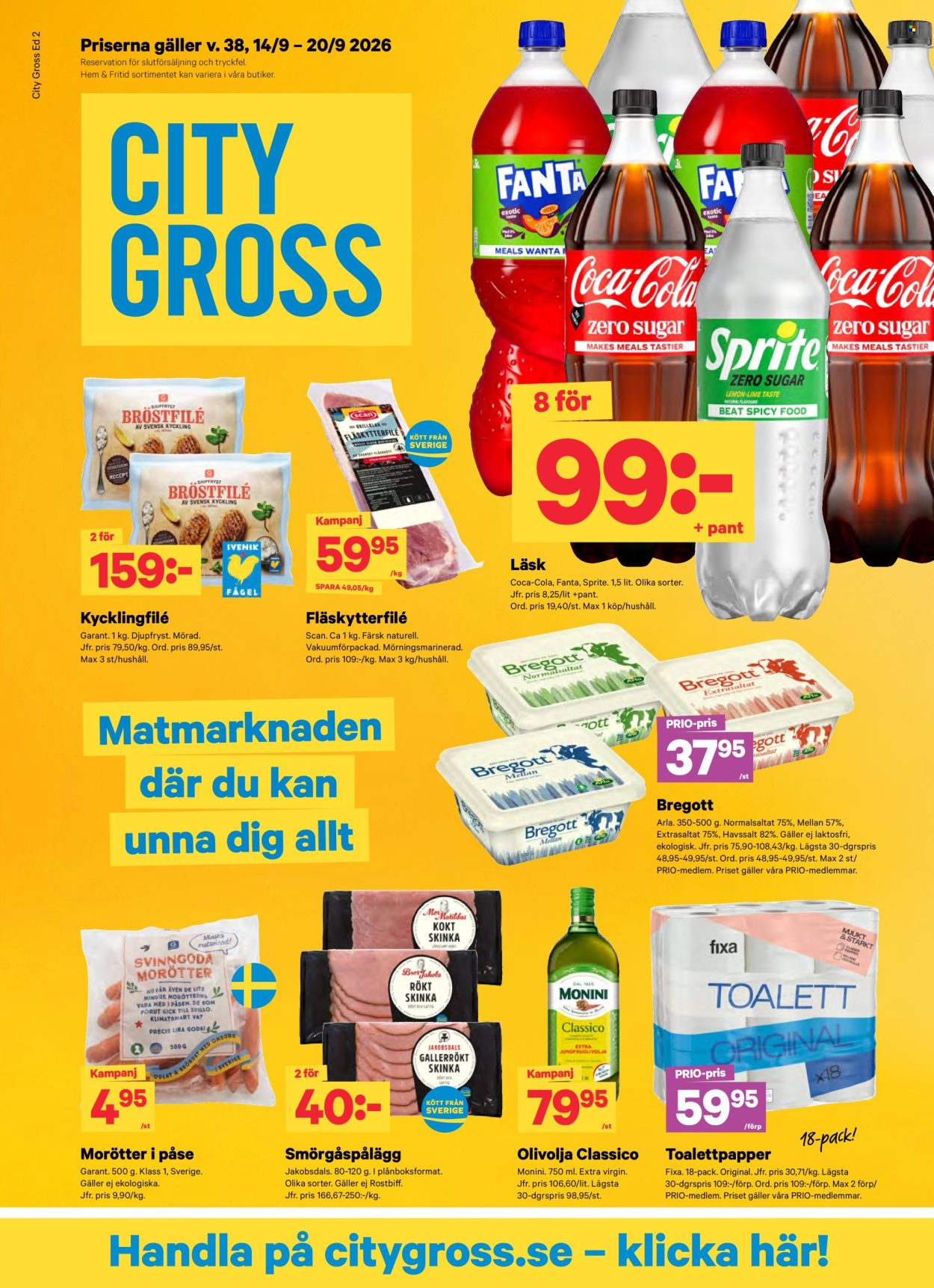 City Gross reklamblad - 14/9 2026 - 20/9 2026. Sida 1