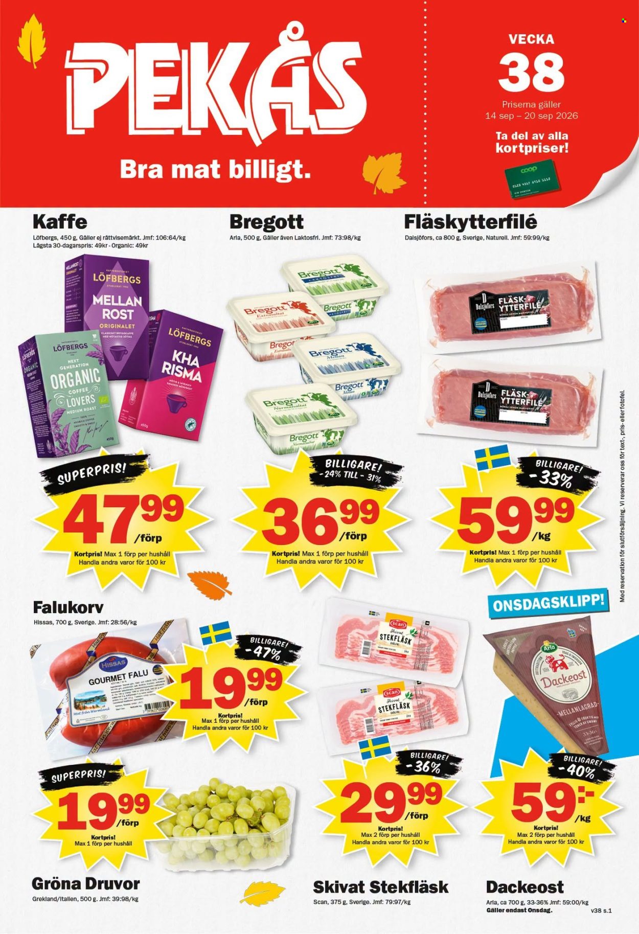 Pekås reklamblad - 14/9 2026 - 20/9 2026. Sida 1