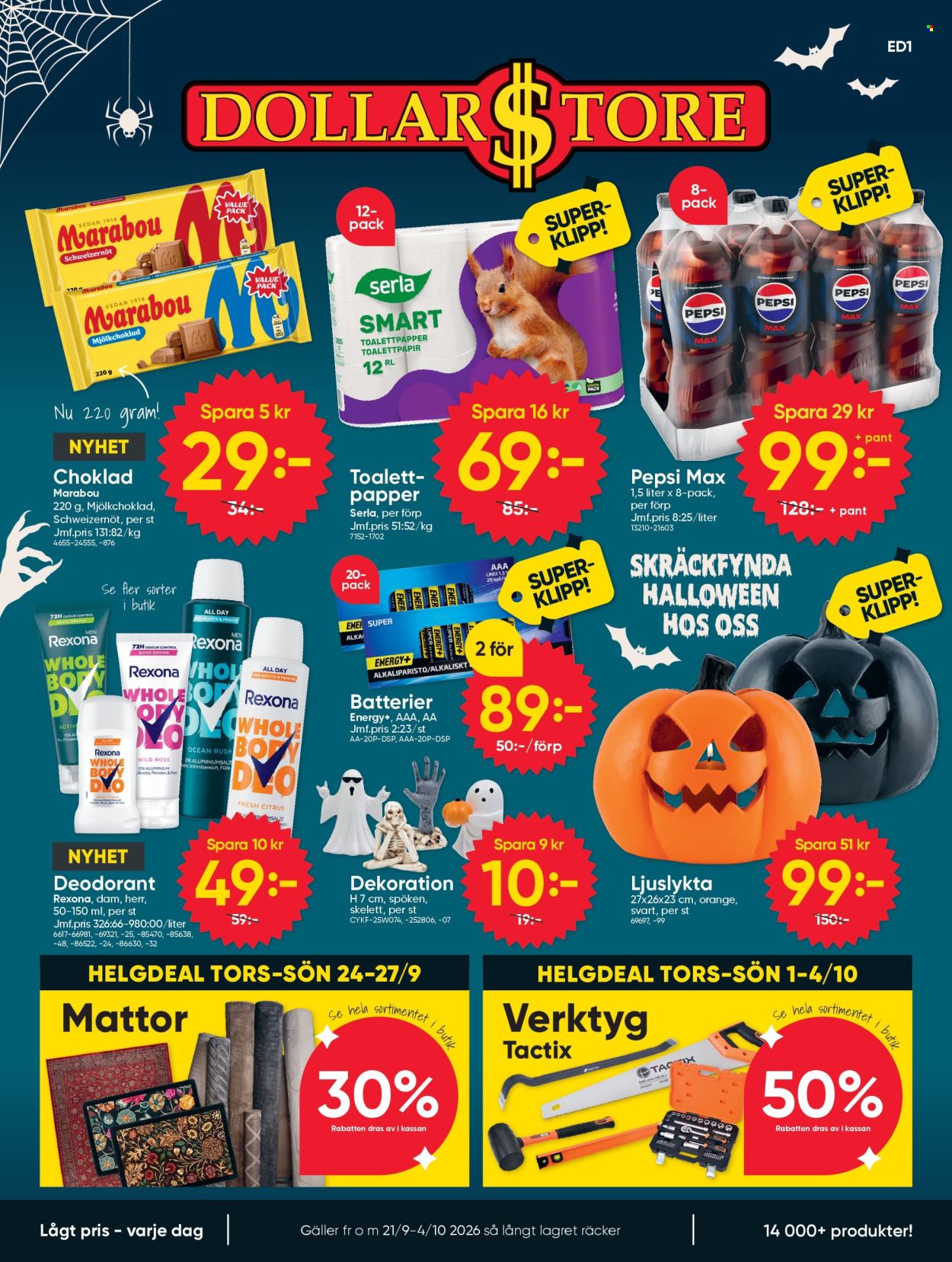 DollarStore reklamblad - 21/9 2026 - 4/10 2026. Sida 1