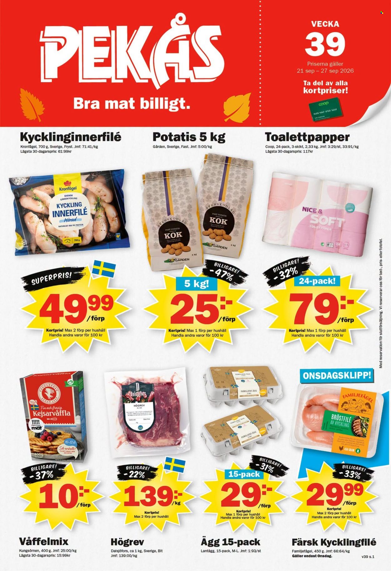 Pekås reklamblad - 21/9 2026 - 27/9 2026. Sida 1