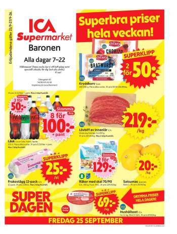 ICA reklamblad - 21/9 2026 - 27/9 2026.