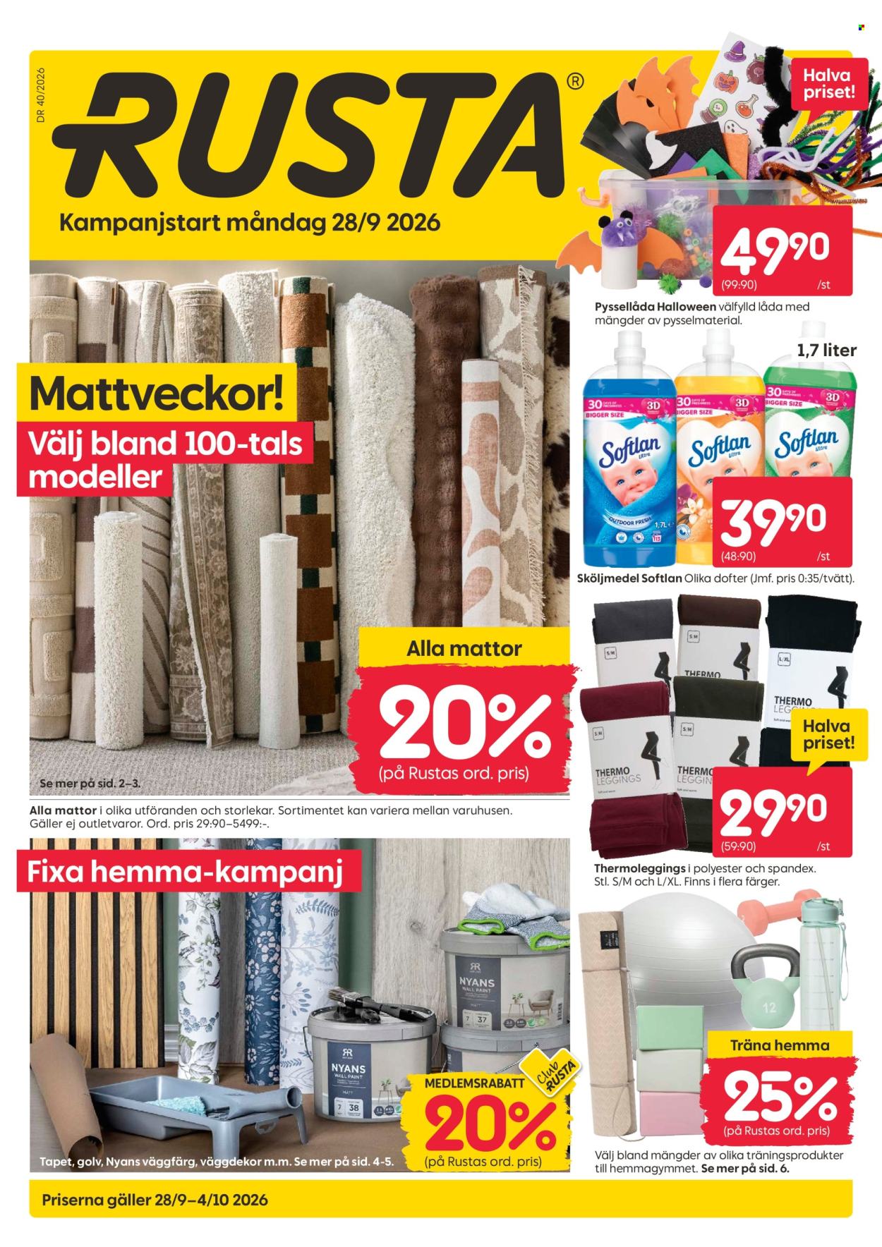 Rusta reklamblad - 28/9 2026 - 4/10 2026. Sida 1